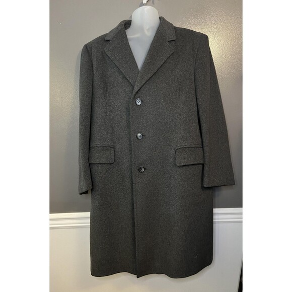 Vintage Luetgens Limited Coat Mens Large Wool Overcoat Classic Yugoslavia 80s - Picture 1 of 10